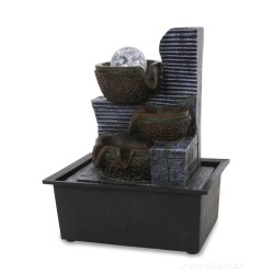 26 cm kaskáda se zenovou koulí, pokojová fontána, s LED osvětlením, s LED osvětlením