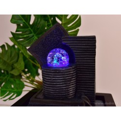 26 cm kaskáda se zenovou koulí, pokojová fontána, s LED osvětlením, s LED osvětlením