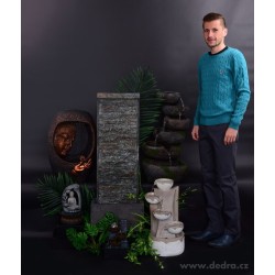 53 cm přírodní kaskáda pokojová fontána, s LED osvětlením, s LED osvětlením